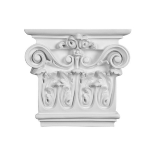 7 1/2in.W x 8 1/2in.H x 2 1/2in.P Classic Ionic Large Onlay Capital