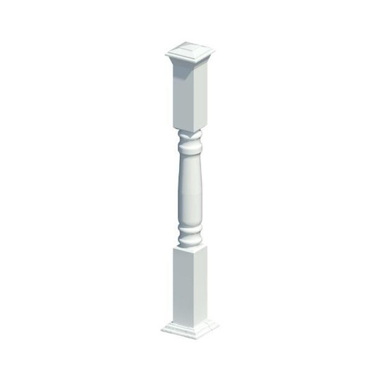 Turned Post Sleeve (requires structural post) - 4in. x 4in. x 48in. - White
