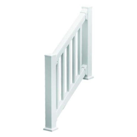6&apos; Deluxe Stair Bracket Rail Kit, (78&quot; Actual Rail Length), 11 Total Spindles, Square Style, 36&quot; Hand Rail Height, White Color