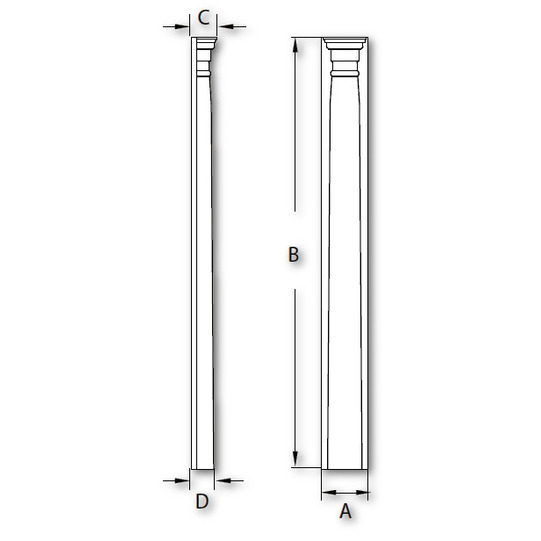 Fypon Polyurethane Adjustable Half Round Pilaster Profile