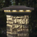 Solar Woodland Gray Post Cap on Stone Post