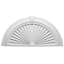43&quot; Width, 22 7/16&quot; Height, 2 1/4&quot; Projection Half Round Sunburst with Trim and Keystone