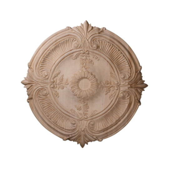 16in.OD x 1 1/8in.P Carved Acanthus Leaf Ceiling Medallion, Maple