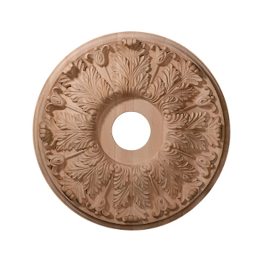 16in.OD x 3 7/8in.ID x 1 1/8in.P Carved Florentine Ceiling Medallion, Maple