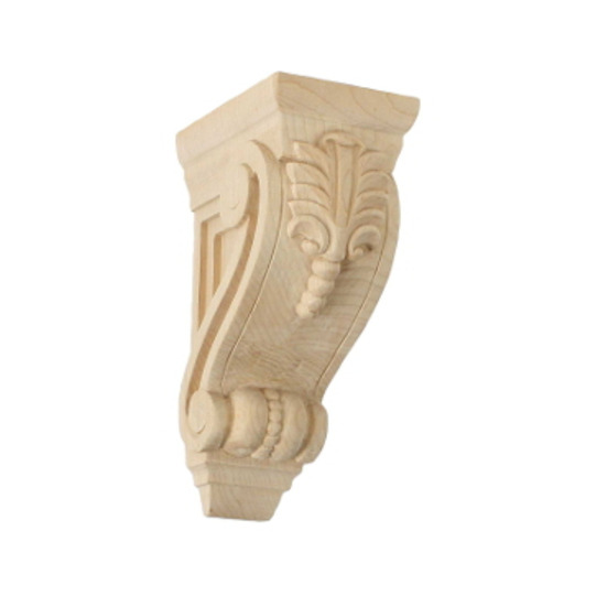 2 5/8in.W x 3 3/4in.D x 6 5/8in.H Small Fig Leaf Corbel, Cherry