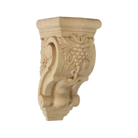 3 1/2in.W x 4 3/8in.D x 7 7/8in.H Small Grape Bunches Corbel, Cherry