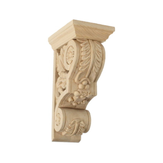 3 3/4in.W x 5 1/2in.D x 9 1/2in.H Small Floral Corbel, Cherry