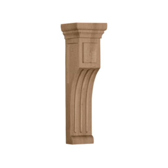 4in.W x 4in.D x 14in.H Recessed Groove Corbel, Cherry