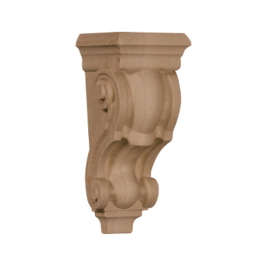 3 1/2in.W x 3in.D x 7in.H Small Traditional Corbel, Cherry