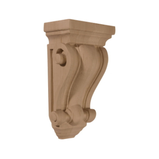 4in.W x 2 1/2in.D x 7 1/2in.H Cole Pilaster Wood Corbel, Cherry