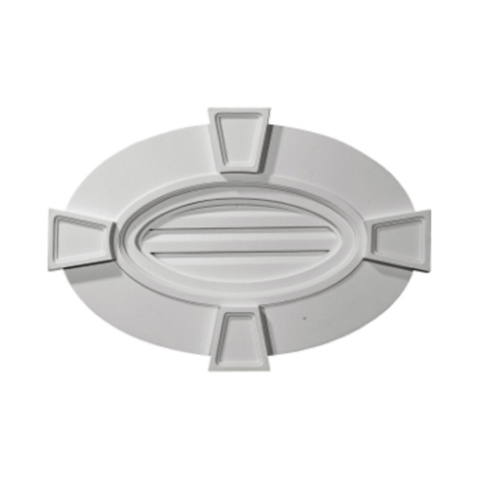 29in.W x 20in.H x 2 1/4in.P, Horizontal Oval Gable Vent with Keystones - Functional