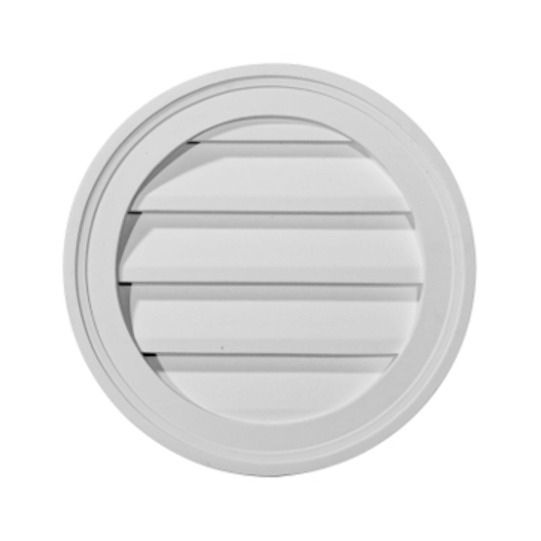 12in.W x 12in.H Round Gable Vent Louver, Functional