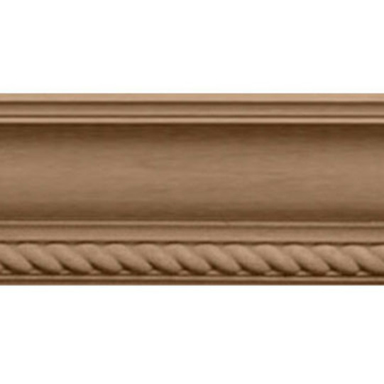 2 1/4in.H x 2 3/8in.P x 3 1/4in.F x 96in.L Andrea Rope Carved Wood Crown Moulding, Cherry