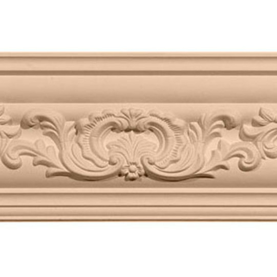 2 1/4in.H x 2 3/8in.P x 3 1/4in.F x 96in.L Medway Carved Wood Crown Moulding, Cherry