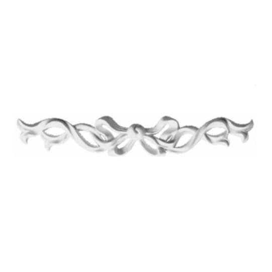 13in. W  x 3in. H x  3/4in. P Versailles Medium Ribbon with Bow Center Onlay