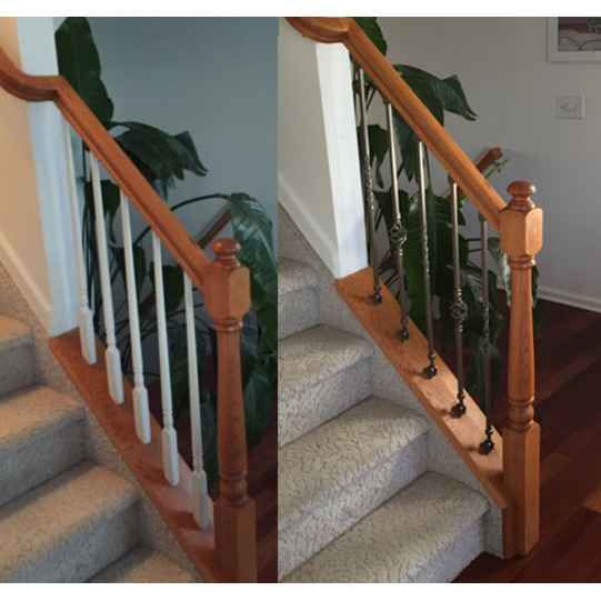 Carolina Stair Supply Ole Iron Slide Balusters - Knee Wall Helpful Image 3