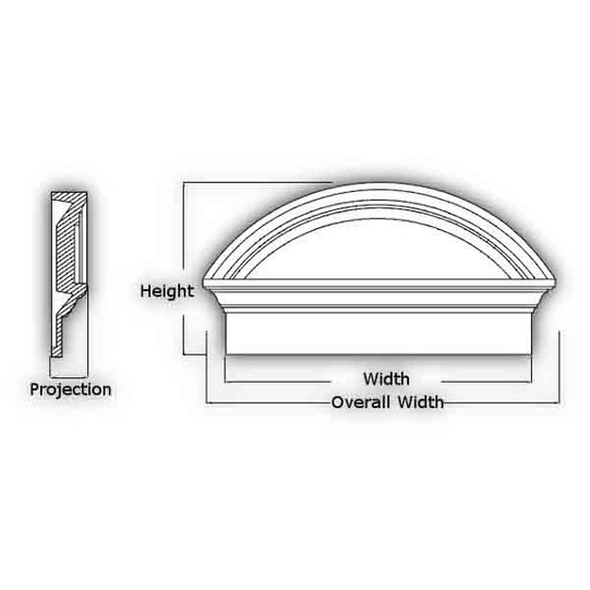 Fypon Polyurethane Combination Segment Arch Pediment Profile