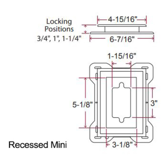 Recessed mini CAD Drawing