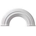 36&quot; Inside Width, 18 3/4&quot; Inside Height, 18&quot; Radius, 10M Decorative Half Round Arch, No Flankers