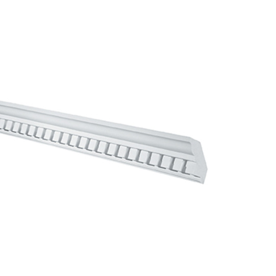 MLD406-16 - 3 3/8&quot; Projection, 4&quot; Height, 192&quot; Length, 3/8&quot; Bottom Thickness2&quot; Design Repeat, 1 1/4&quot; Tooth, 3/4&quot; Space Crown Moulding Dentil Trim