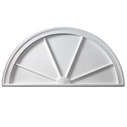 36&quot; Width, 18&quot; Height, 1 3/4&quot; Projection Half Round Spoked Pediment