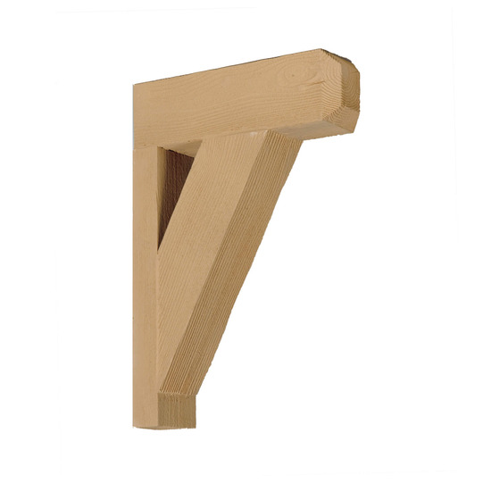 BKT12X18X3X1S - 12&quot; Projection, 18&quot; Height, 3 1/2&quot; Overall Width Stainable PUR Timber Bracket