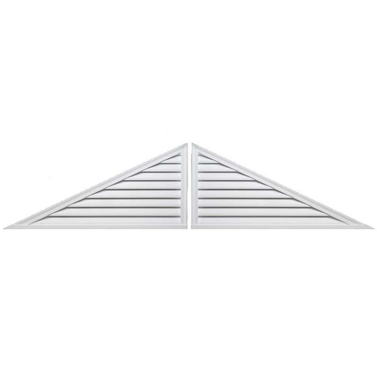 TRLVLR108X27 - 108&quot; Width, 27&quot; Height, 6 / 12 Pitch Decorative Two Piece Triangle Louver
