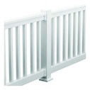 8&apos; Deluxe Straight Bracket Rail Kit, (96&quot; Actual Rail Length), 17 Total Spindles, Square Style, 36&quot; Hand Rail Height, White Color
