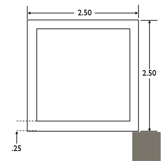 2.5 Inch  SQ x .25 Inch  Wall x 7 Foot 6 Inch  Tubing - Gray