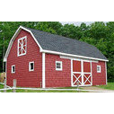Red Farmhouse with White Corners &amp; J Channel